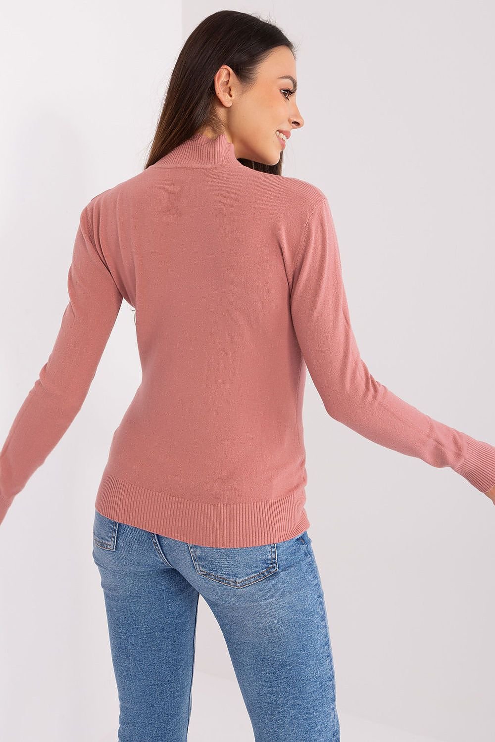 Langermet genser med turtleneck til dame fra MS StyleHaven, størrelse M/L, med long, bukselengde long, kjolelengde short; knee; mini; midi, kjolestil sweater; other