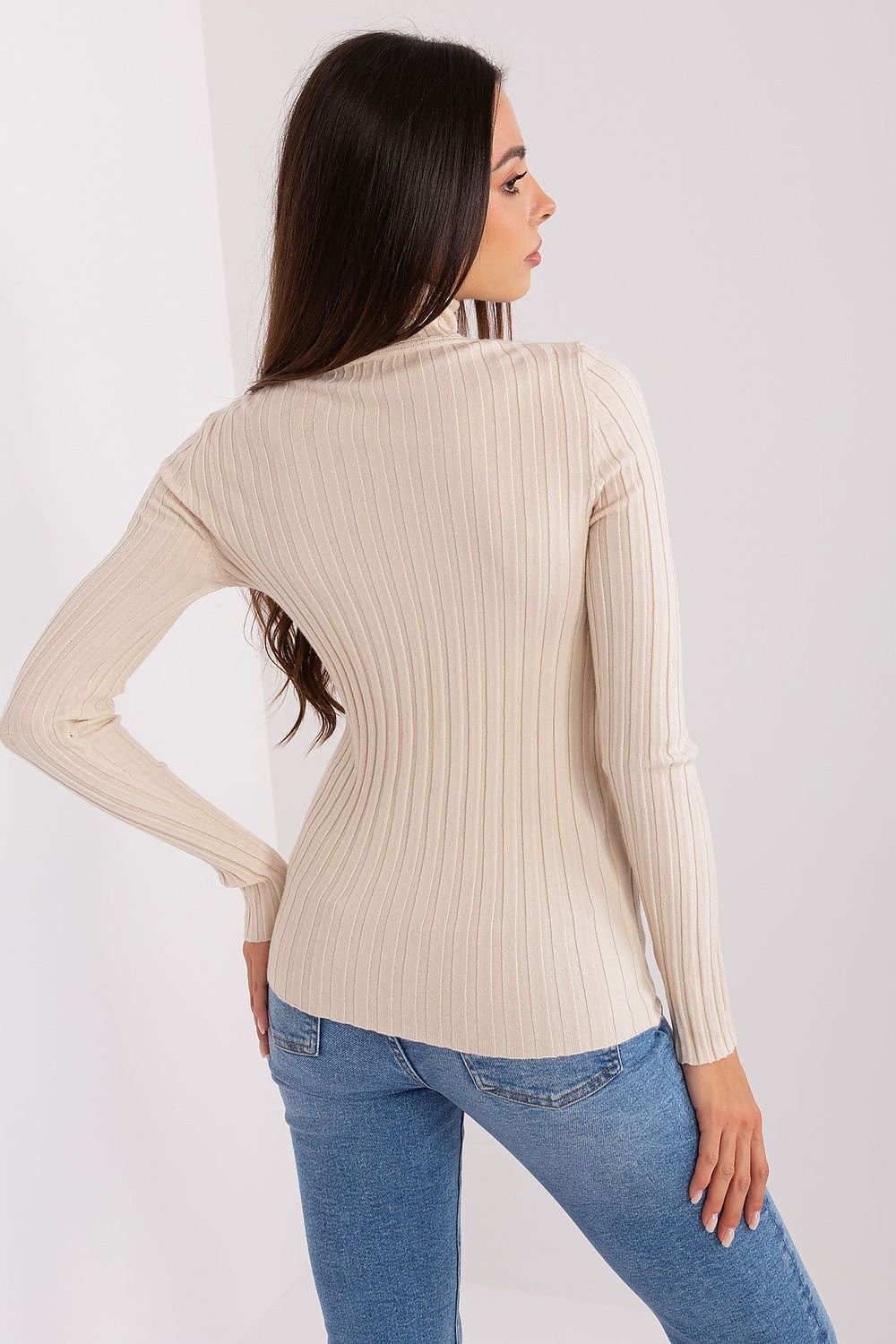 Turtleneck genser til dame fra MS StyleHaven, størrelse S/M, med long, bukselengde long, kjolelengde short; knee; mini; midi, kjolestil sweater; other