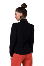 Langermet skjorte - BeWear til dame fra MS StyleHaven, laget av polyester, farge Svart, størrelse M, med sleeveless ermer, perfekt til dress