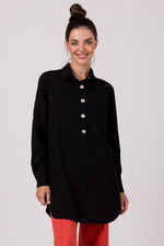 Tunika BeWear til dame fra MS StyleHaven, laget av polyester, farge Svart, størrelse S/M, med long ermer, perfekt til dress