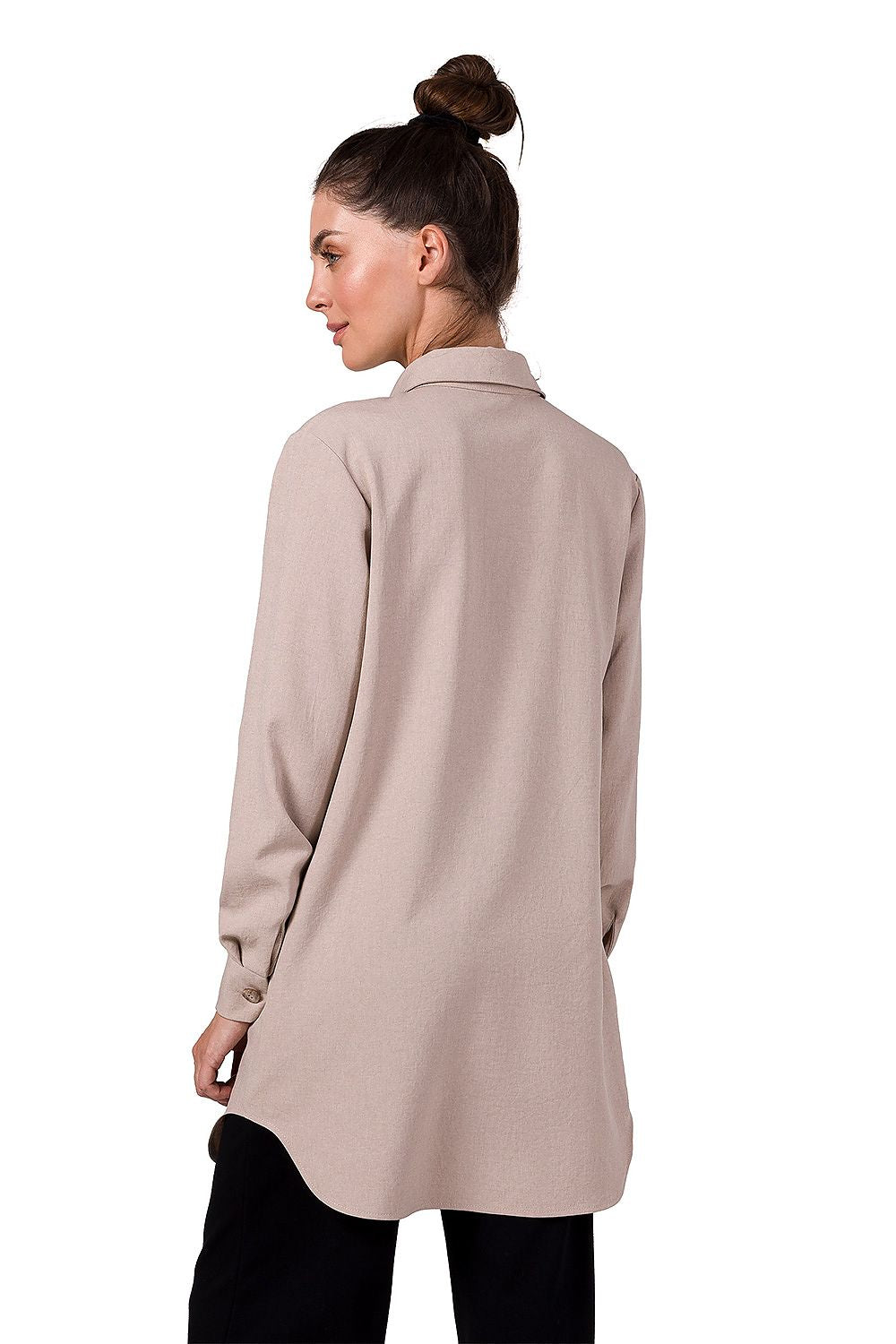 Tunika BeWear til dame fra MS StyleHaven, laget av polyester, farge beige 2, størrelse 2XL/3XL, med long ermer, perfekt til dress