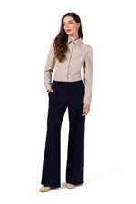 Sweatpants med vide ben - BeWear til dame fra MS StyleHaven, laget av Bomull; Elastan-1, farge Blå, størrelse L, med long ermer, perfekt til dress