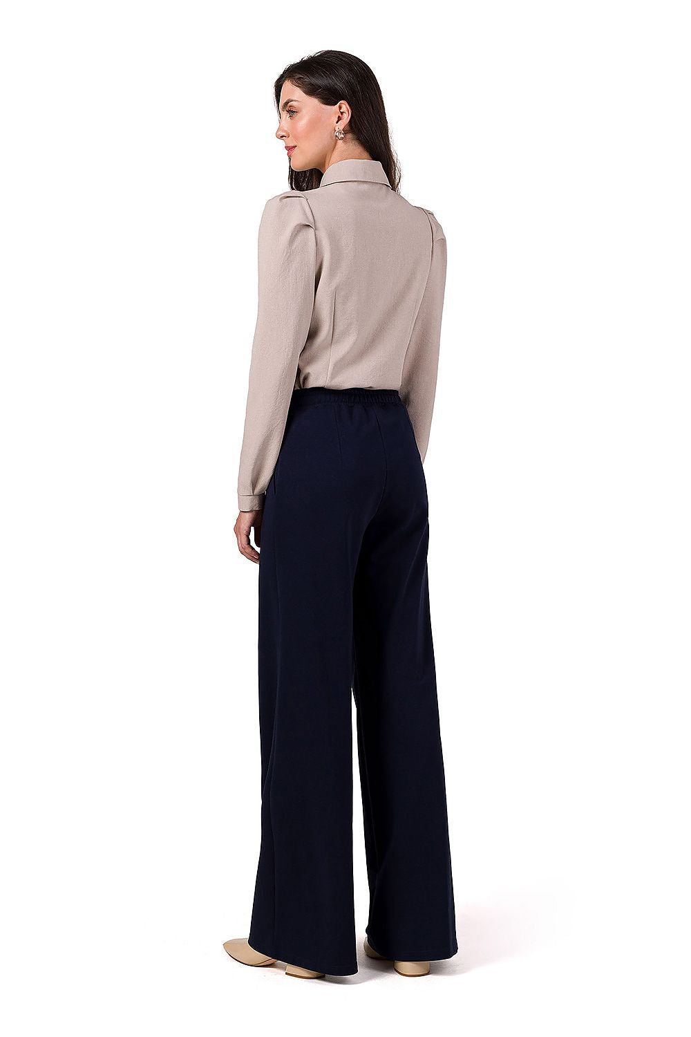 Sweatpants med vide ben - BeWear til dame fra MS StyleHaven, laget av Bomull; Elastan-1, farge Blå, størrelse XL, med long ermer, perfekt til dress
