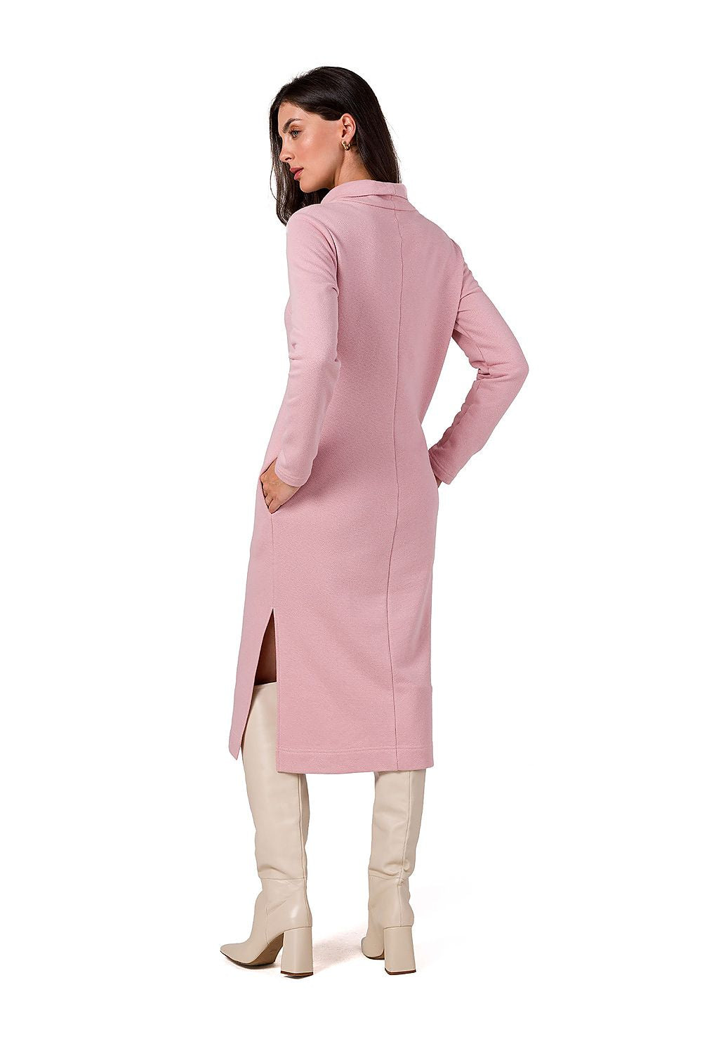 Dagskjole - BeWear til dame fra MS StyleHaven, laget av Bomull; polyester, farge Grå, størrelse XL, med long ermer, perfekt til dress