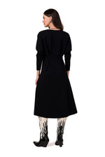 Dagskjole BeWear til dame fra MS StyleHaven, laget av Bomull; Elastan-1, farge Marineblå, størrelse XL, med long ermer, perfekt til dress