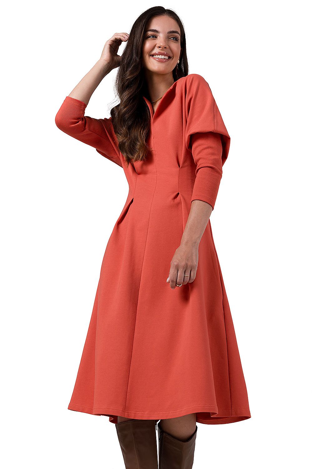 Dagskjole BeWear til dame fra MS StyleHaven, laget av Bomull; Elastan-1, farge Svart, størrelse s, med long ermer, perfekt til dress