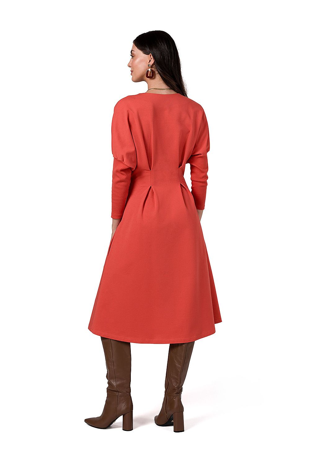 Dagskjole BeWear til dame fra MS StyleHaven, laget av Bomull; Elastan-1, farge Svart, størrelse L, med long ermer, perfekt til dress