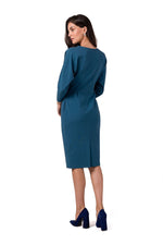 Dagskjole BeWear til dame fra MS StyleHaven, laget av Bomull; Elastan-1, farge Blå, størrelse L, med 45720 ermer, perfekt til dress