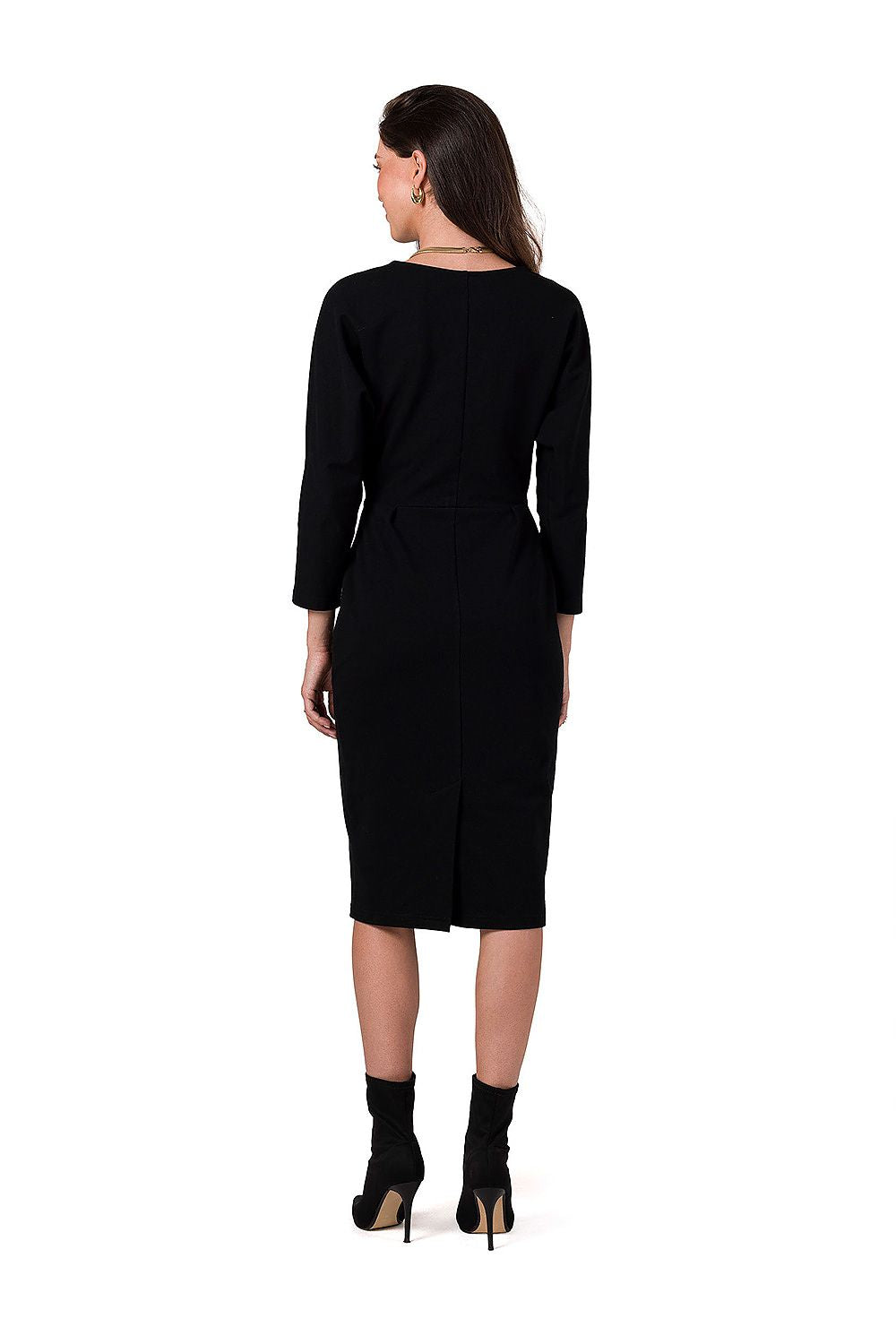 Dagskjole BeWear til dame fra MS StyleHaven, laget av Bomull; Elastan-1, farge Marineblå, størrelse L, med 45720 ermer, perfekt til dress