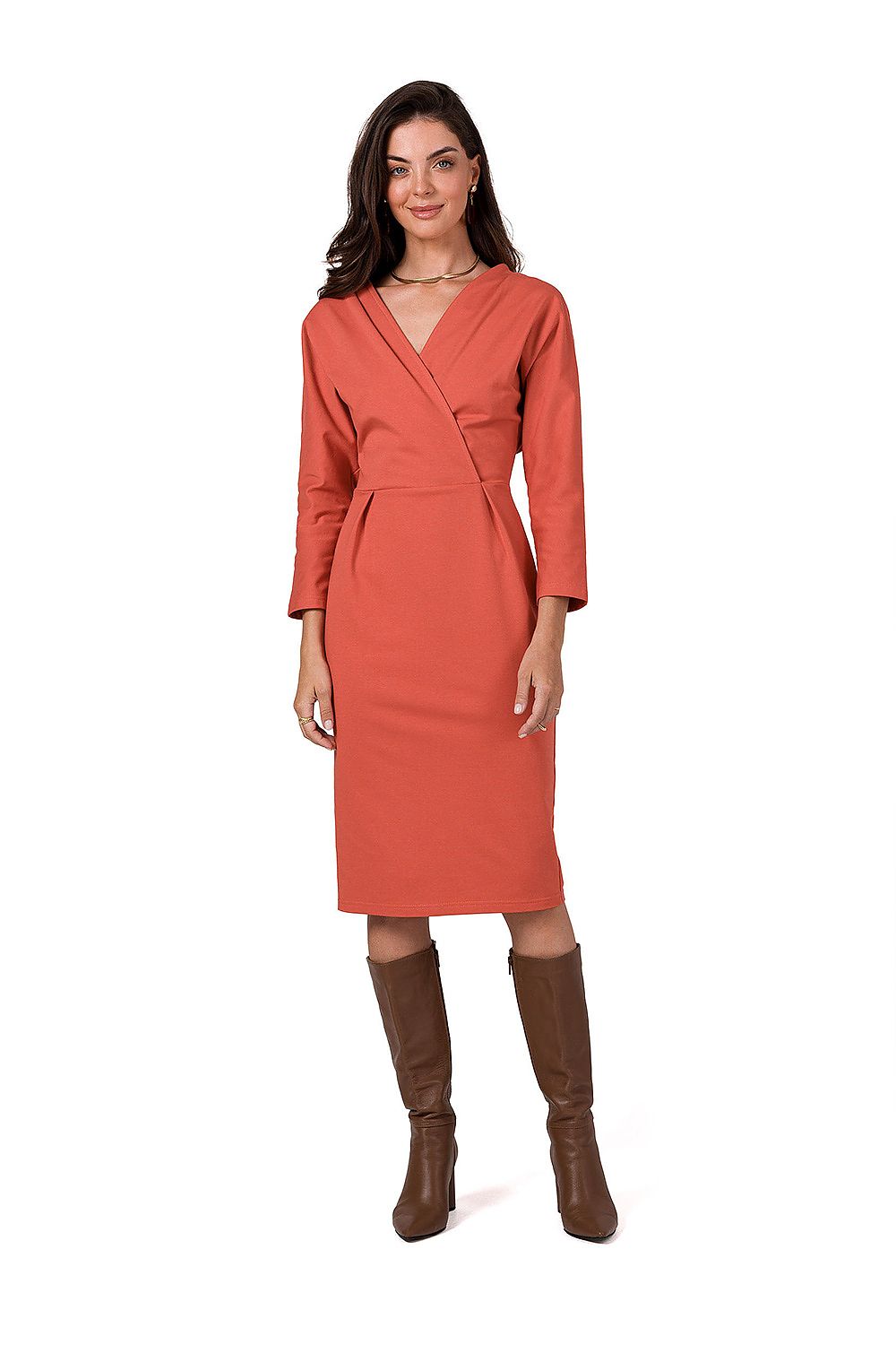 Dagskjole BeWear til dame fra MS StyleHaven, laget av Bomull; Elastan-1, farge Marineblå, størrelse XL, med 45720 ermer, perfekt til dress