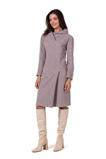 Dagskjole BeWear til dame fra MS StyleHaven, laget av Bomull; Elastan-1, farge Grønn, størrelse L, med long ermer, perfekt til dress