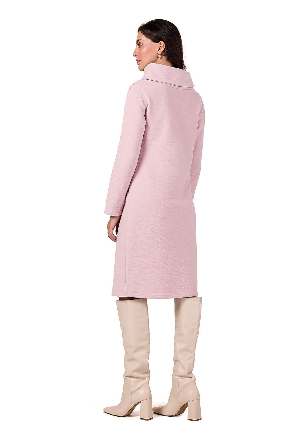 Dagskjole BeWear til dame fra MS StyleHaven, laget av Bomull; Elastan-1, farge Grå, størrelse M, med long ermer, perfekt til dress