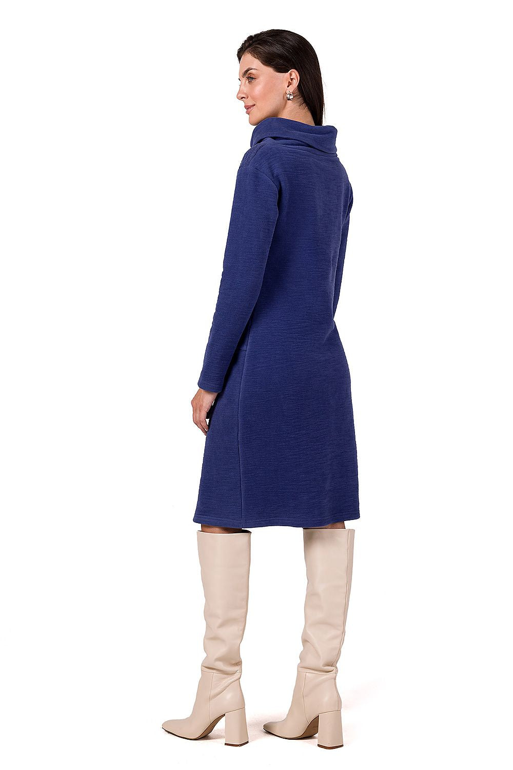 Dagskjole BeWear til dame fra MS StyleHaven, laget av Bomull; Elastan-1, farge Grå, størrelse XL, med long ermer, perfekt til dress