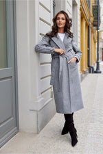 Aurora ullblandet kåpe fra Roco Fashion fra MS StyleHaven, størrelse 42, med long, bukselengde long, kjolelengde maxi, kjolestil sheath
