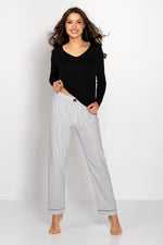 Pyjamas Momenti Per Me til dame fra MS StyleHaven, laget av Viskose; Elastan-1; Bomull, farge Svart, størrelse s, med long ermer, perfekt til casual; dress
