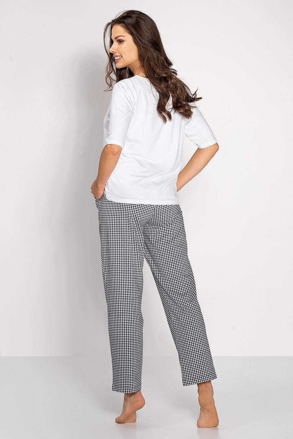 Pyjamas Momenti Per Me til dame fra MS StyleHaven, laget av Bomull; Viskose, farge Hvit, størrelse M, med long ermer, perfekt til casual; dress