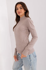 Langermet genser med turtleneck til dame fra MS StyleHaven, størrelse M/L, med long, bukselengde long, kjolelengde short; knee; mini; midi, kjolestil sweater; other