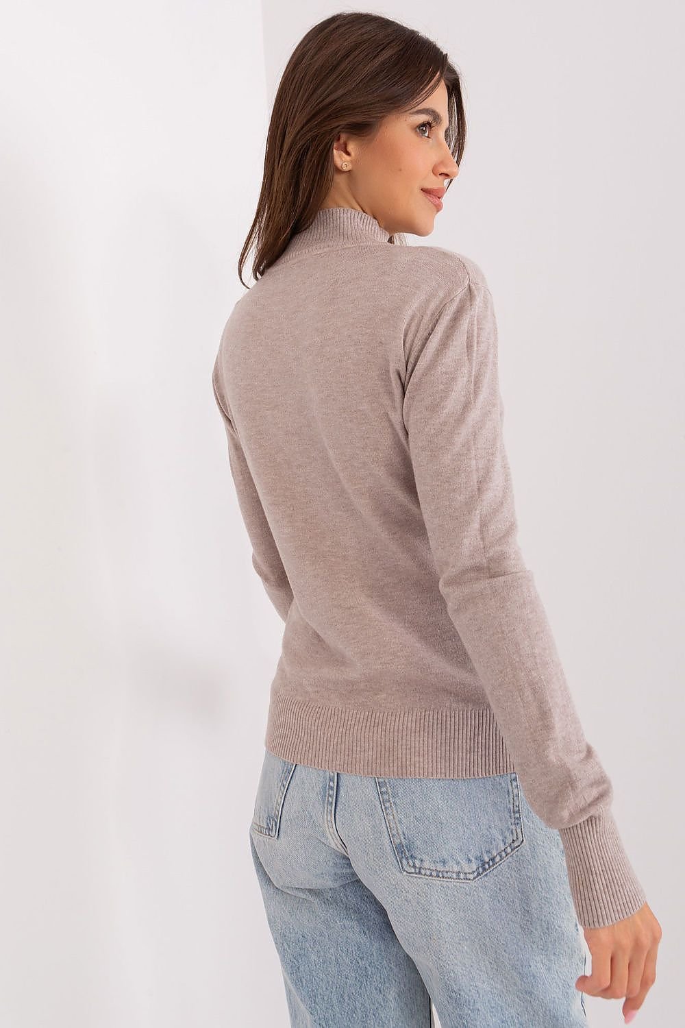 Langermet genser med turtleneck til dame fra MS StyleHaven, størrelse M/L, med long, bukselengde long, kjolelengde short; knee; mini; midi, kjolestil sweater; other