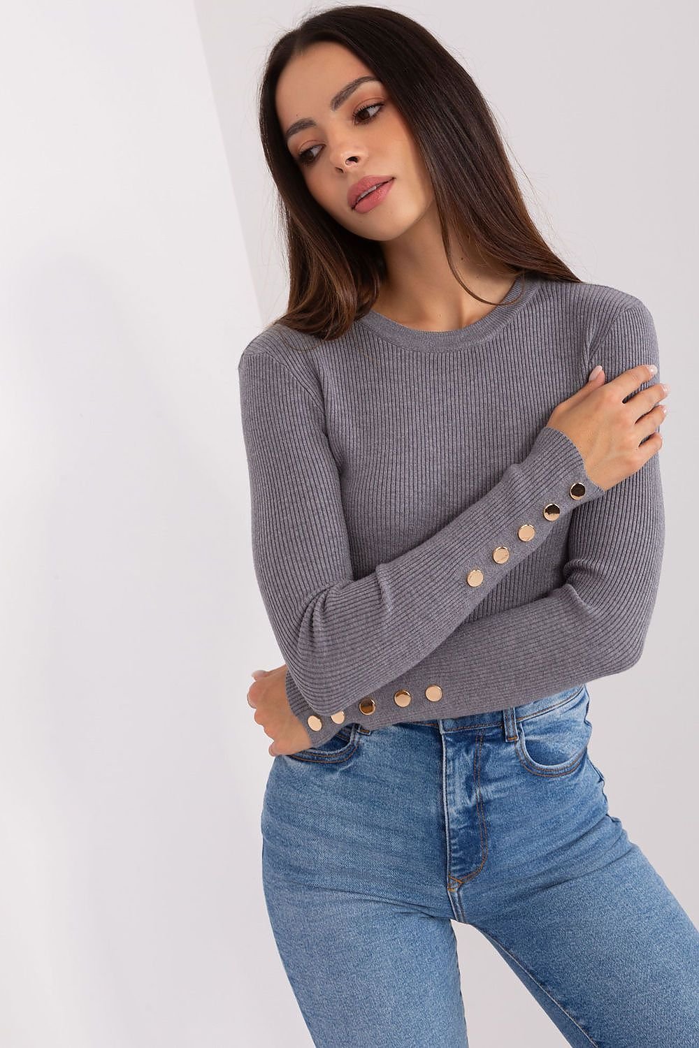 Sjarmerende genser til dame fra MS StyleHaven, størrelse S/M, med long, bukselengde long, kjolelengde short; knee; mini; midi, kjolestil sweater; other