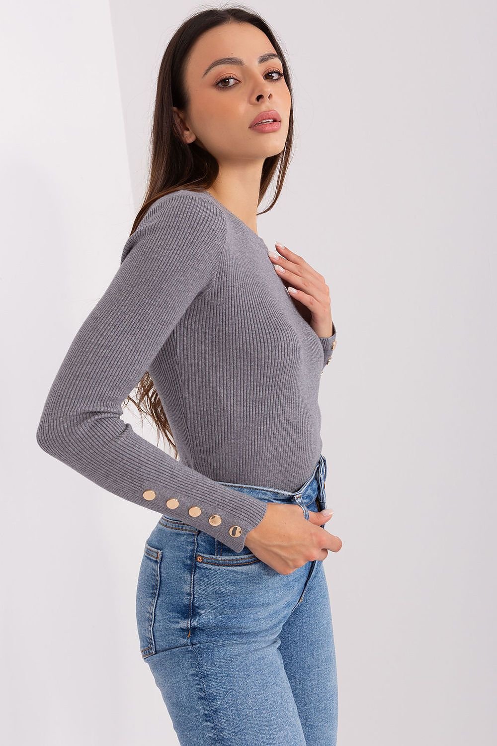 Sjarmerende genser til dame fra MS StyleHaven, størrelse M/L, med long, bukselengde long, kjolelengde short; knee; mini; midi, kjolestil sweater; other
