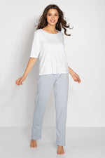 Pyjamas Momenti Per Me til dame fra MS StyleHaven, laget av Viskose; Bomull, farge Blå, størrelse s, med sleeveless ermer, perfekt til casual; dress