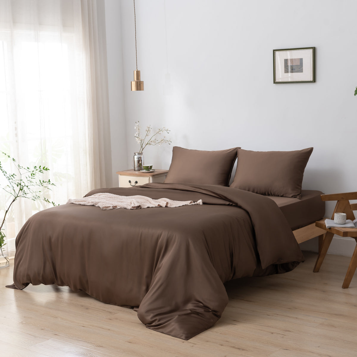 Tweepersoons Beddengoedset Xxl - Coffee Brown