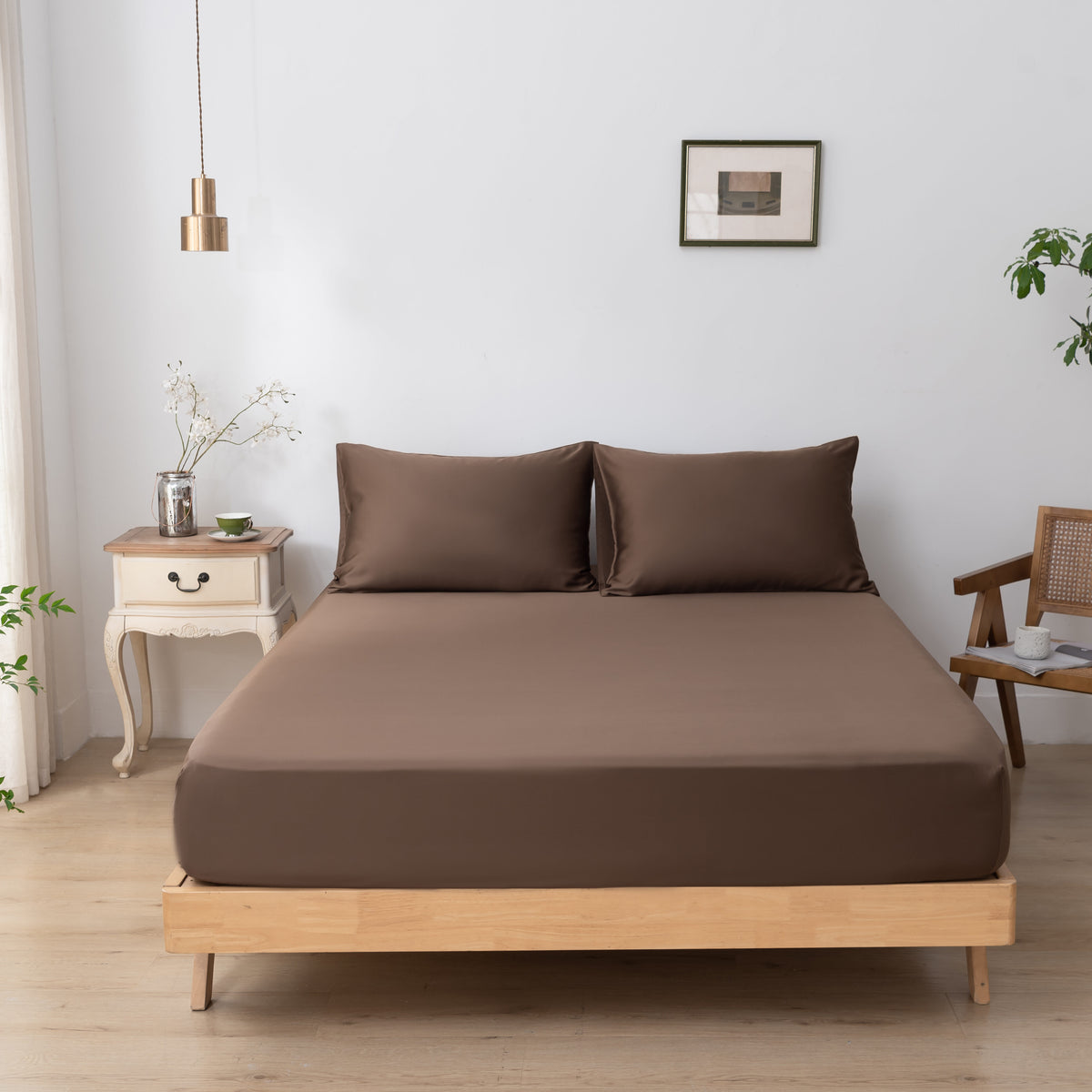 Tweepersoons Beddengoedset Xl - Coffee Brown